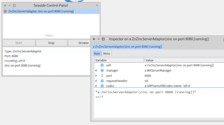 a ZnZincServerAdaptor on port 8080